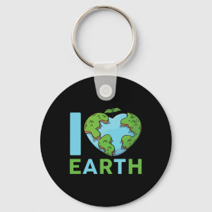 Earth Day - I'm Love Earth Heart Kids Toddler Boys Keychain