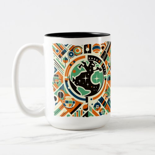 Earth Day in Art Deco Two_Tone Coffee Mug