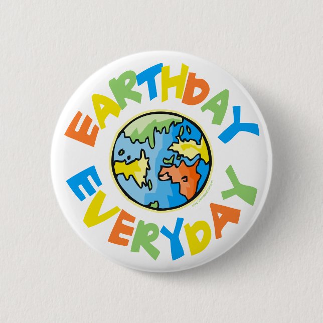 Earth Day in Vibrant Colors Pinback Button (Front)