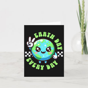 Earth Day Kawaii Every Day Kids Planet Peace Hand Card