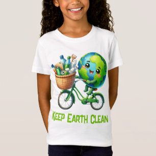 Earth Day Keep Earth Clean Planet Bicycle T-Shirt