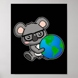 Earth Day Koala Bear Gift Design Poster