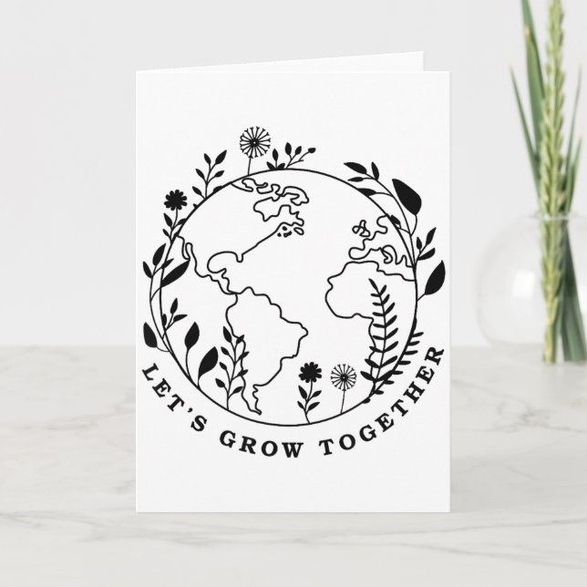 Earth Day Lets Grow Together  Card (Front)