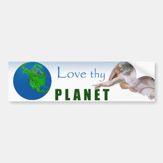 Earth Day - Love Thy Planet Bumper Sticker (Front)
