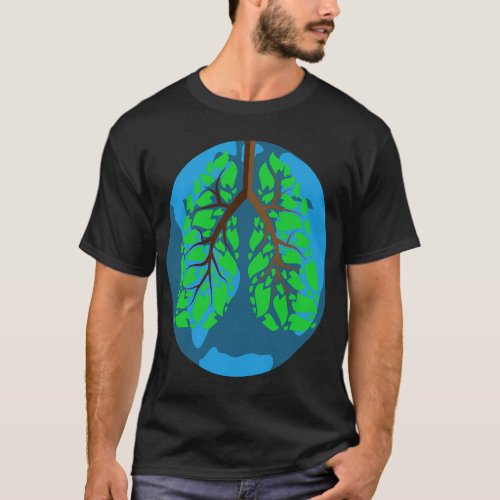 Earth Day Lungs Cool Save The planet Nature Enviro T_Shirt