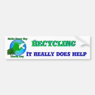 Earth day Make Every Day Earth Day 3D graphic Bumper Sticker
