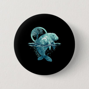 Earth Day Manatee Earth Day Manatee Artwork  Button