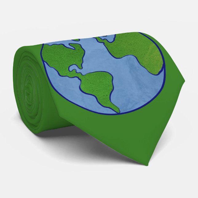 Earth Day Neck Tie (Rolled)
