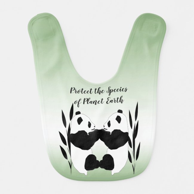 Earth Day Panda Protect Our Species Baby Bib