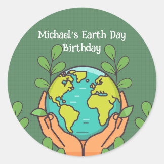 Earth Day Party Classic Round Sticker