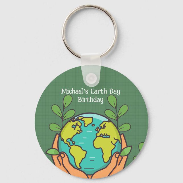 Earth Day Party  Keychain (Front)