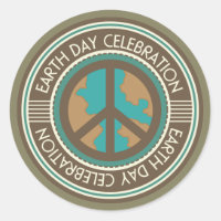 Earth Day Party Stickers Vintage Environment