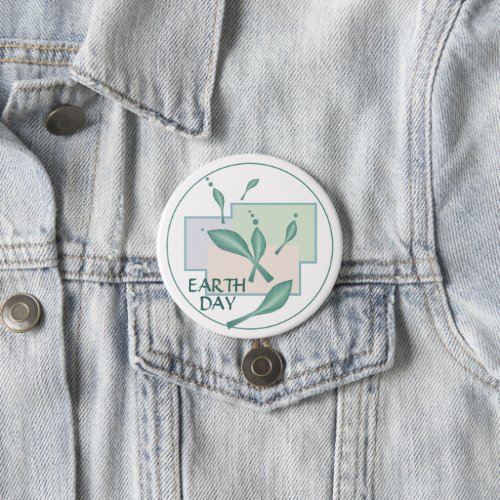 Earth Day pastel colors trees eco leaves fantasy  Button