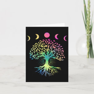 Earth Day Phases Of The Moon Retro Vibe Tree Envir Card