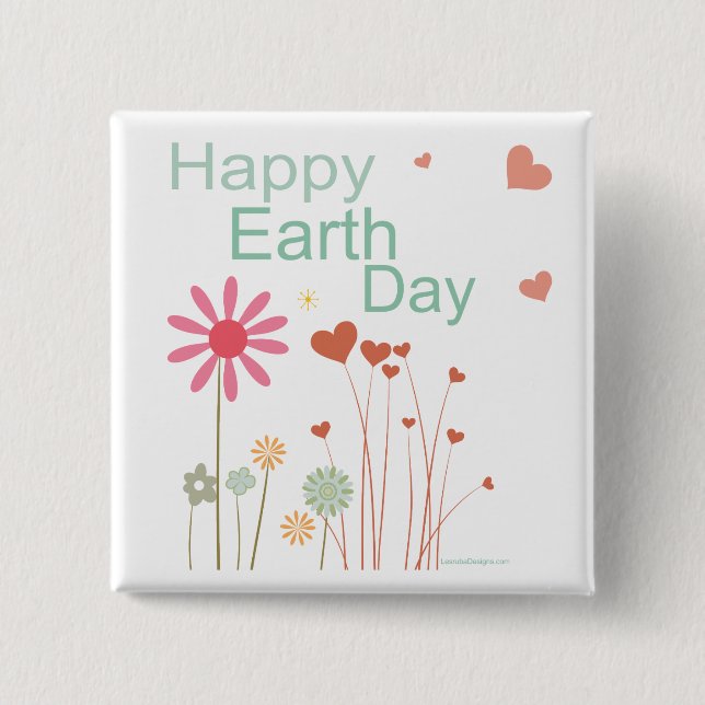 Earth Day Pinback Button (Front)