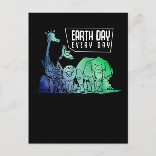 Earth Day Planet Environment Planet Cute Animals Postcard