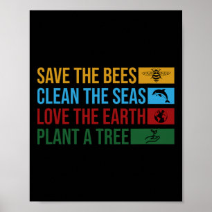 Earth Day Planet Environmental Science Save The Be Poster