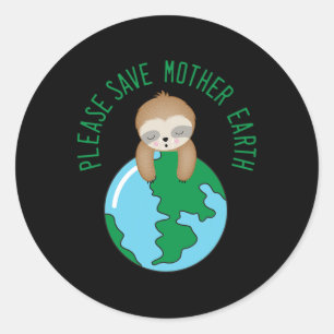Earth Day Please Save Mother Earth Crying Classic Round Sticker