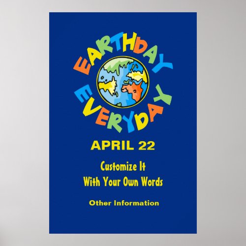 Earth Day Poster April 22 Resize Custom