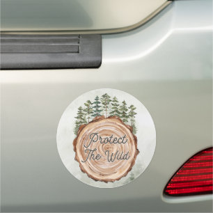 Earth Day Quote Wood Disc Pine Trees Environment Car Magnet