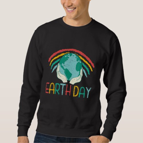 Earth Day Rainbow Globe Sweatshirt