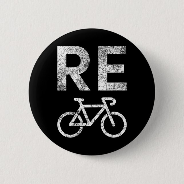 Earth Day Recycle Bicycle Pun  Button (Front)