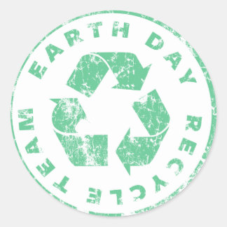 Earth Day Recycle Team Classic Round Sticker