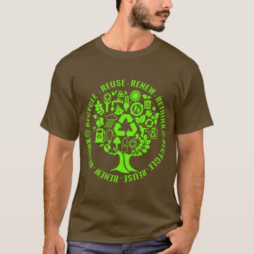 Earth Day Recycle Tree Environmental Activism T_Shirt