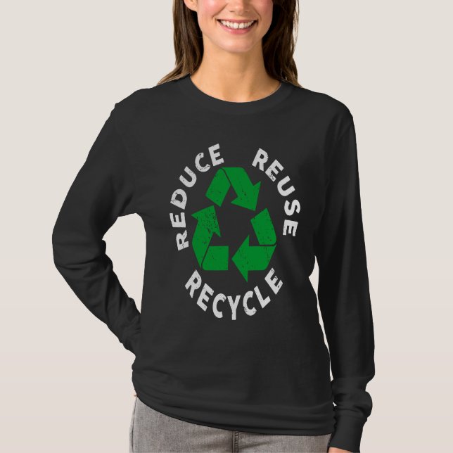 Earth Day Reduce Reuse Recycle Awesome Recycling T-Shirt (Front)