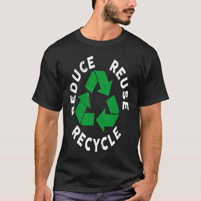 Earth Day Reduce Reuse Recycle Awesome Recycling T-Shirt (Front)