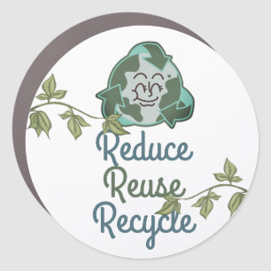 earth day, reduce reuse recycle, love earth  car magnet