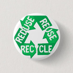 Earth Day Reduce Reuse Recycle Mobius Loop Button