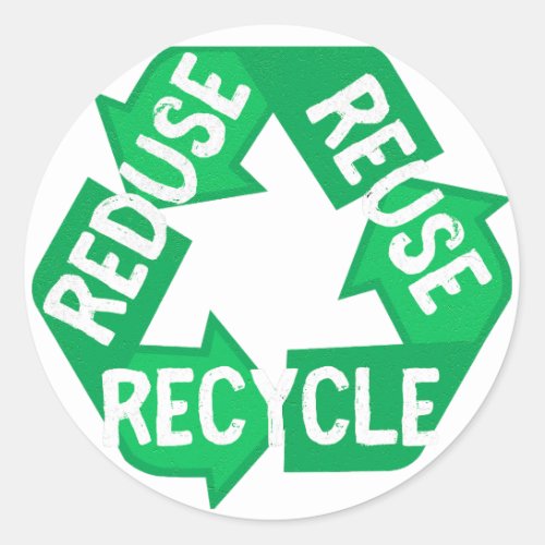 Earth Day Reduce Reuse Recycle Mobius Loop Classic Round Sticker