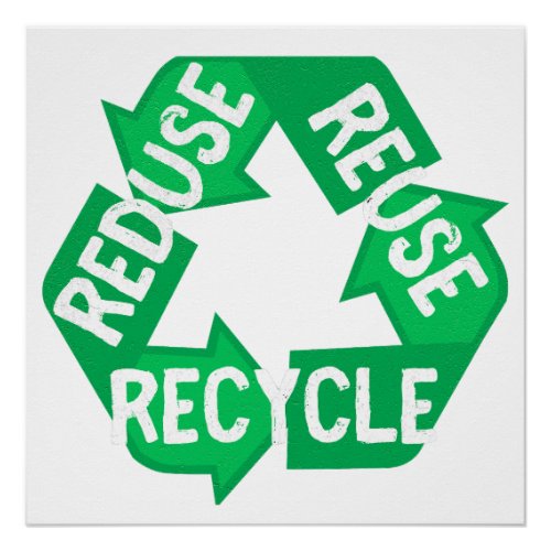 Earth Day Reduce Reuse Recycle Mobius Loop Poster