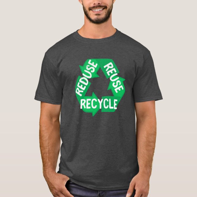 Earth Day Reduce Reuse Recycle Mobius Loop T-Shirt (Front)