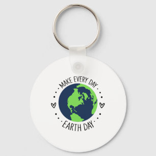 Earth Day Restore Earth Flower Art Save The Planet Keychain