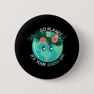 Earth Day Restore Earth Nature Planet Cute Earth D Button