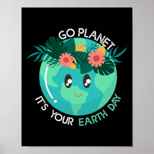 Earth Day Restore Earth Nature Planet Cute Earth D Poster
