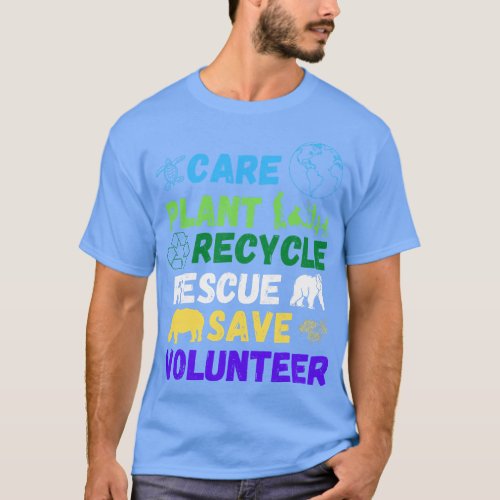 Earth Day Save Bees Rescue Animals Plant Trees Rec T_Shirt