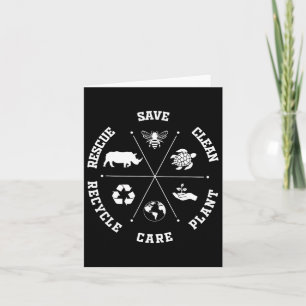 Earth Day Save Bees Rescue Animals Recycle Plastic Card