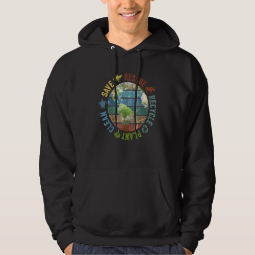 Earth Day Save Bees Rescue Animals Recycle Plastic Hoodie