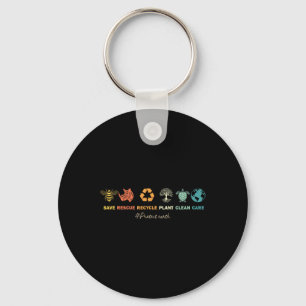 Earth Day Save Bees Rescue Animals Recycle Plastic Keychain