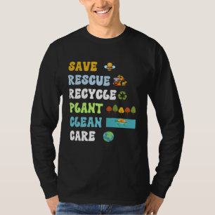 Earth Day Save Bees Rescue Animals Recycle Plastic T-Shirt