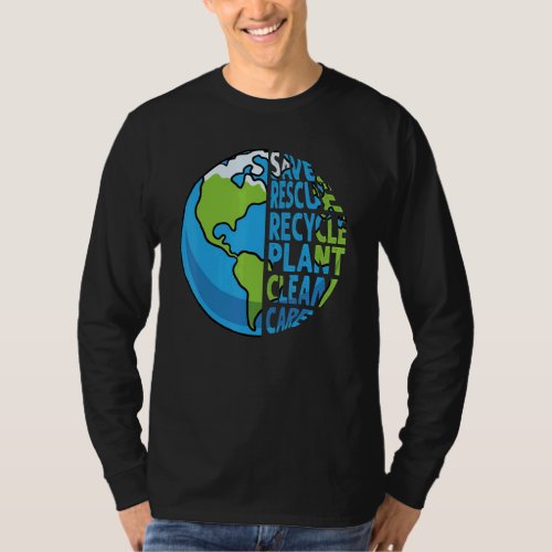 Earth Day Save Bees Rescue Animals Recycle Plastic T_Shirt