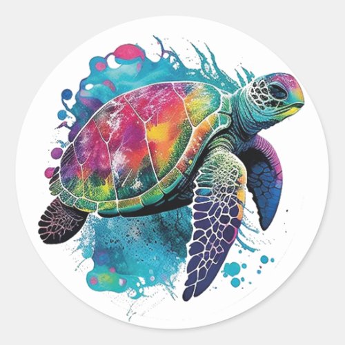 Earth Day Save Our Sea Turtles Marine Life  Classic Round Sticker