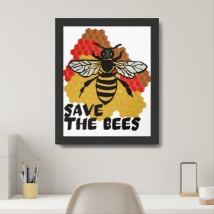 Earth Day, Save The Bees Framed Art