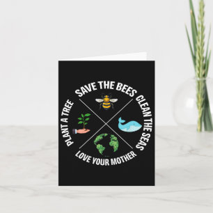 Earth Day Save The Bees Plant More Trees Clean The Card