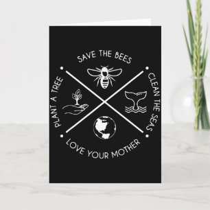 Earth Day Save The Bees Plant More Trees Clean The Card