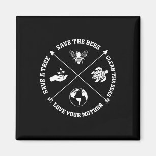 Earth Day Save The Bees Plant More Trees Clean The Magnet