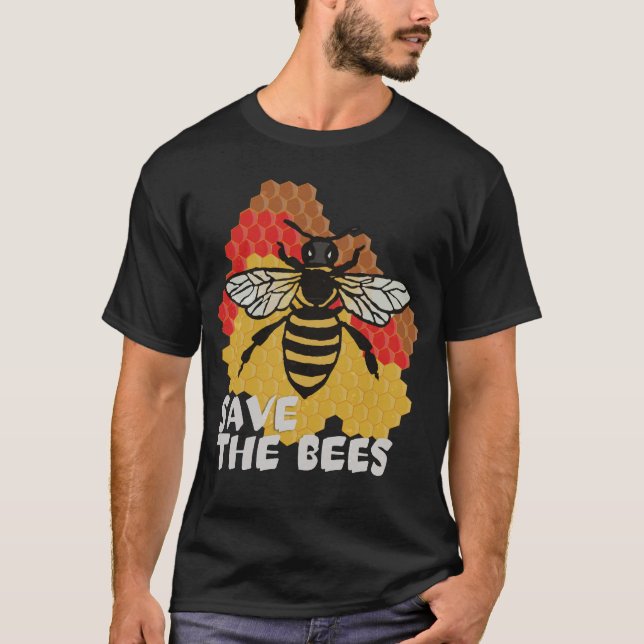 Earth Day, Save The Bees T-Shirt (Front)